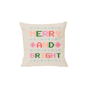Merry and Bright Holiday Pillow Cover