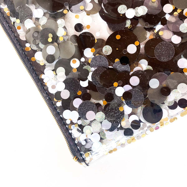 Black/Gold Confetti Everything Pouch