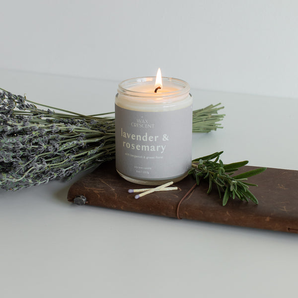 lavender & rosemary soy wax candle