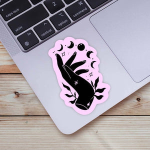 Mystic Hand and Moon Phase Sticker