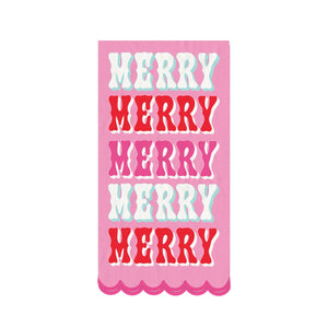 Merry Merry Merry Holiday Tea Towel