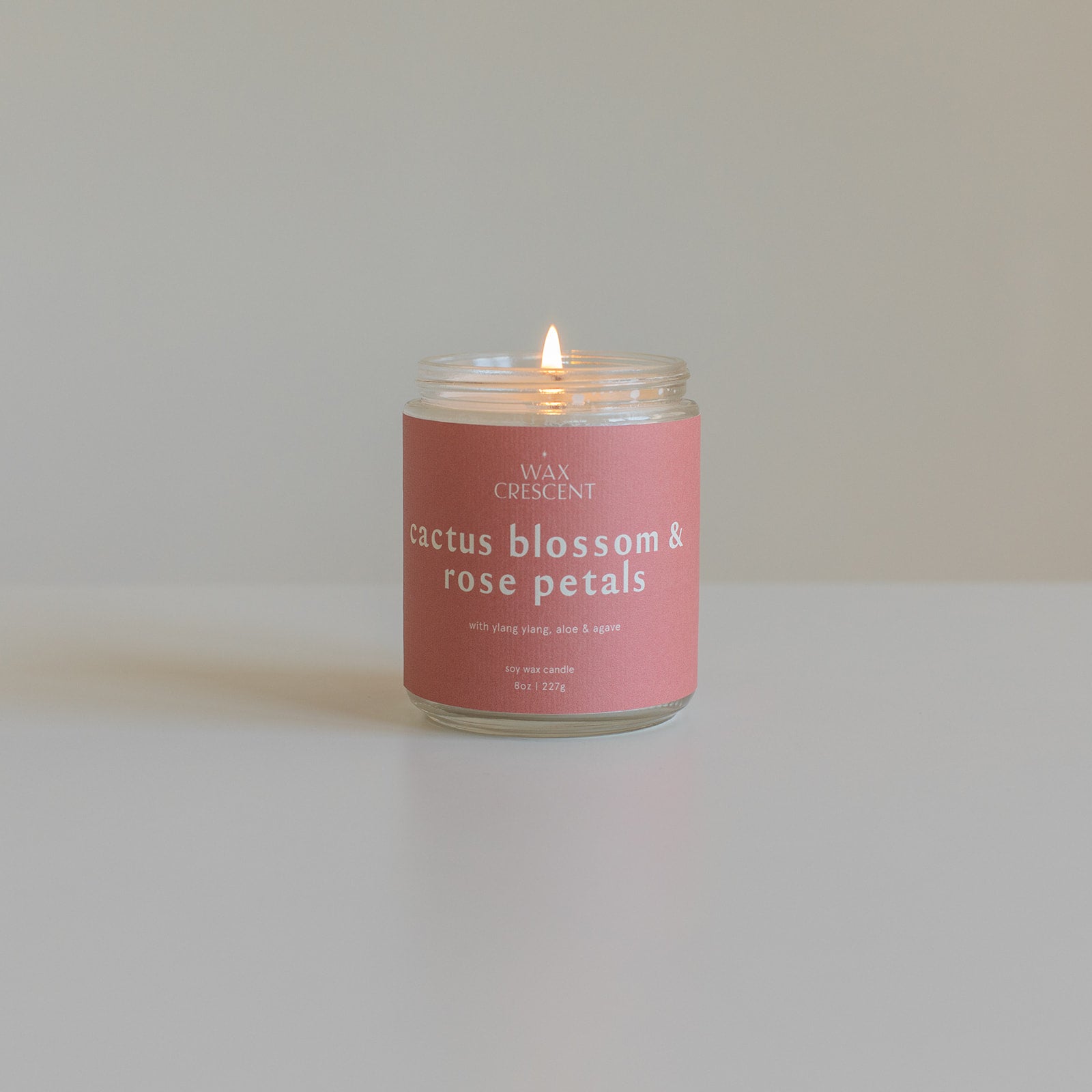 cactus blossom & rose petals soy wax candle