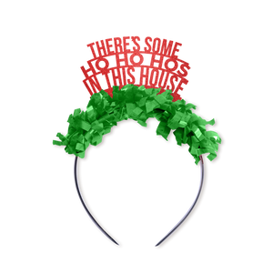 Red Words/Green Fringe  Ho Ho Ho's in This House Christmas Party Crown by Festive Gal