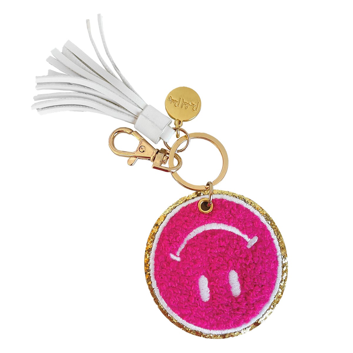 Smiley Keychain- Dark Pink