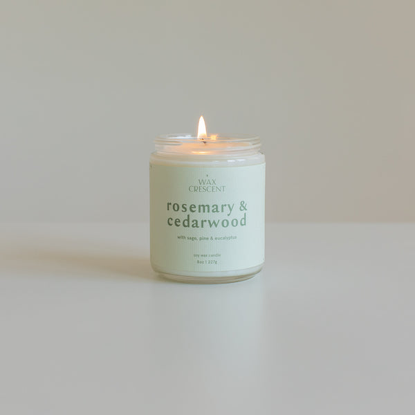 rosemary & cedarwood soy wax candle